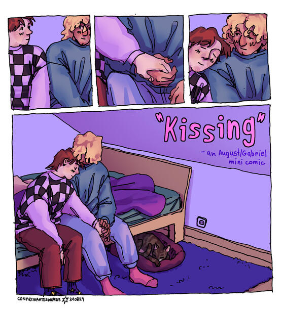 "Kissing" / 08/2024 / pen, digital colour [x]