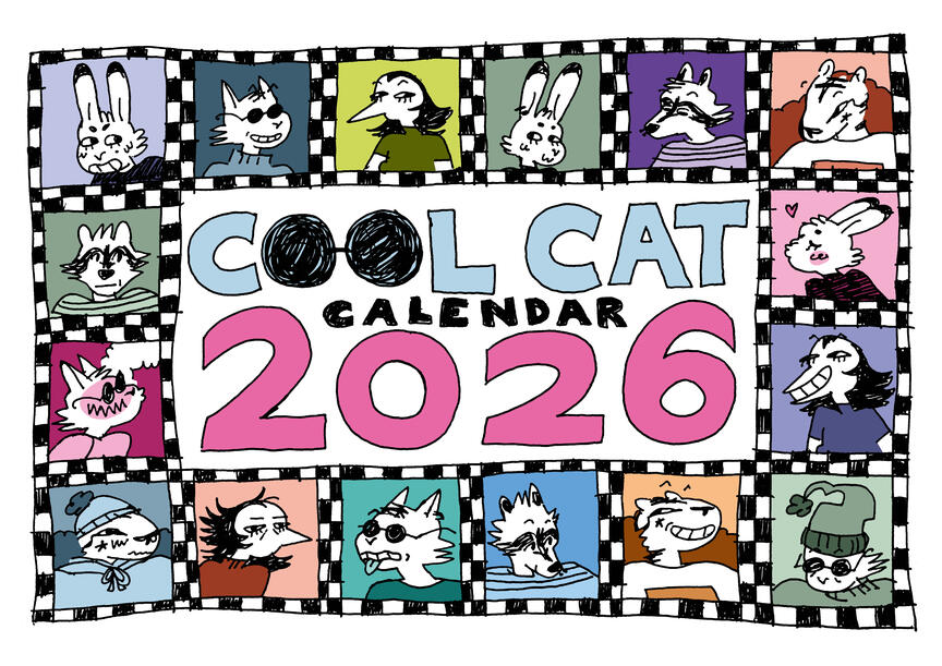 "Cool Cat Calendar 2026" / 12/2025 / pen, digital colour [x]