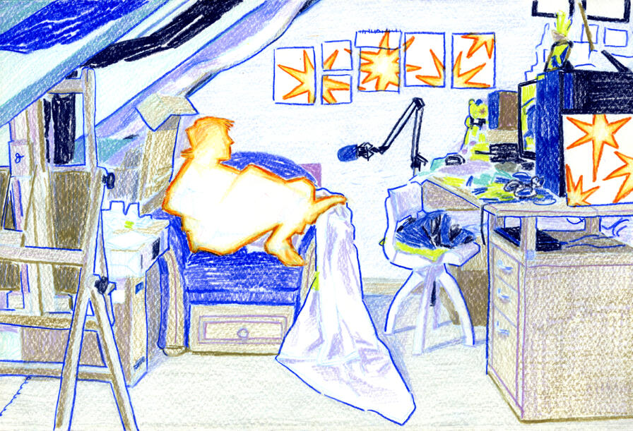 "This Weight III" / 05/2024 / coloured pencil