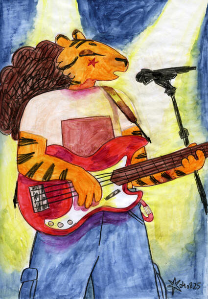 "Rockstar Lia" / 08/2025 / watercolour pencils