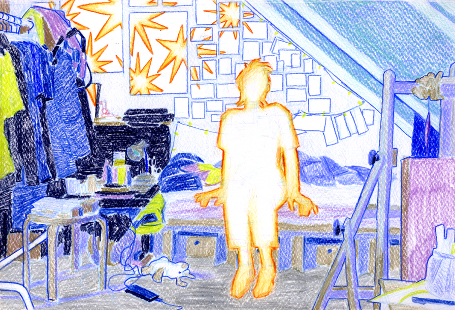 "This Weight I" / 05/2024 / coloured pencil