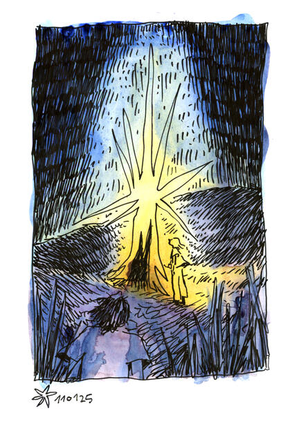 "Our Star" / 01/2025 / watercolour, pen