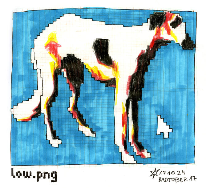 Day 17: deep fried / coloured pencil, alcohol marker, pen