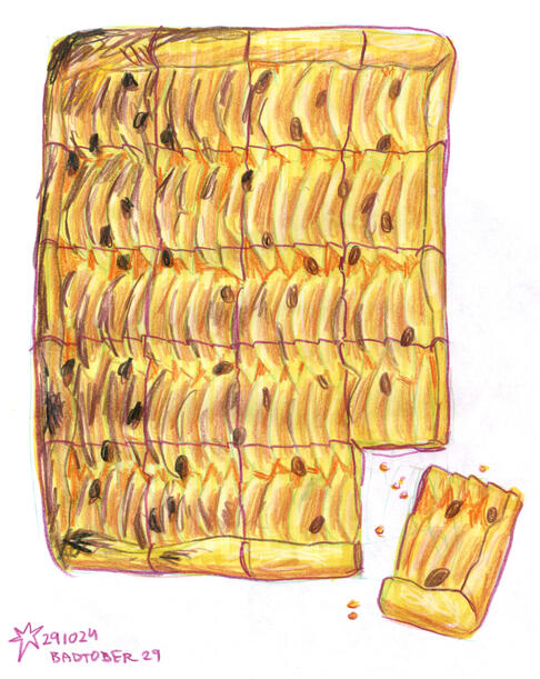 Day 29: cake / coloured pencils, alcohol marker